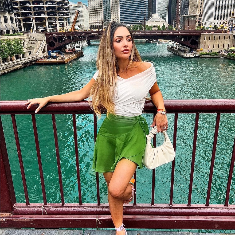 Zara satin pareo mini skirt